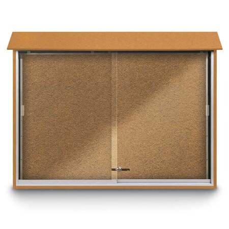 United Visual Products Outdoor Enclosed Combo Board, 72"x36", Satin Frame/Grey & Cinnabar UVCB7236OD-GREY-CINNABA